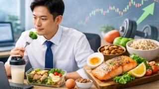 パフォーマンス 食事 サラリーマン